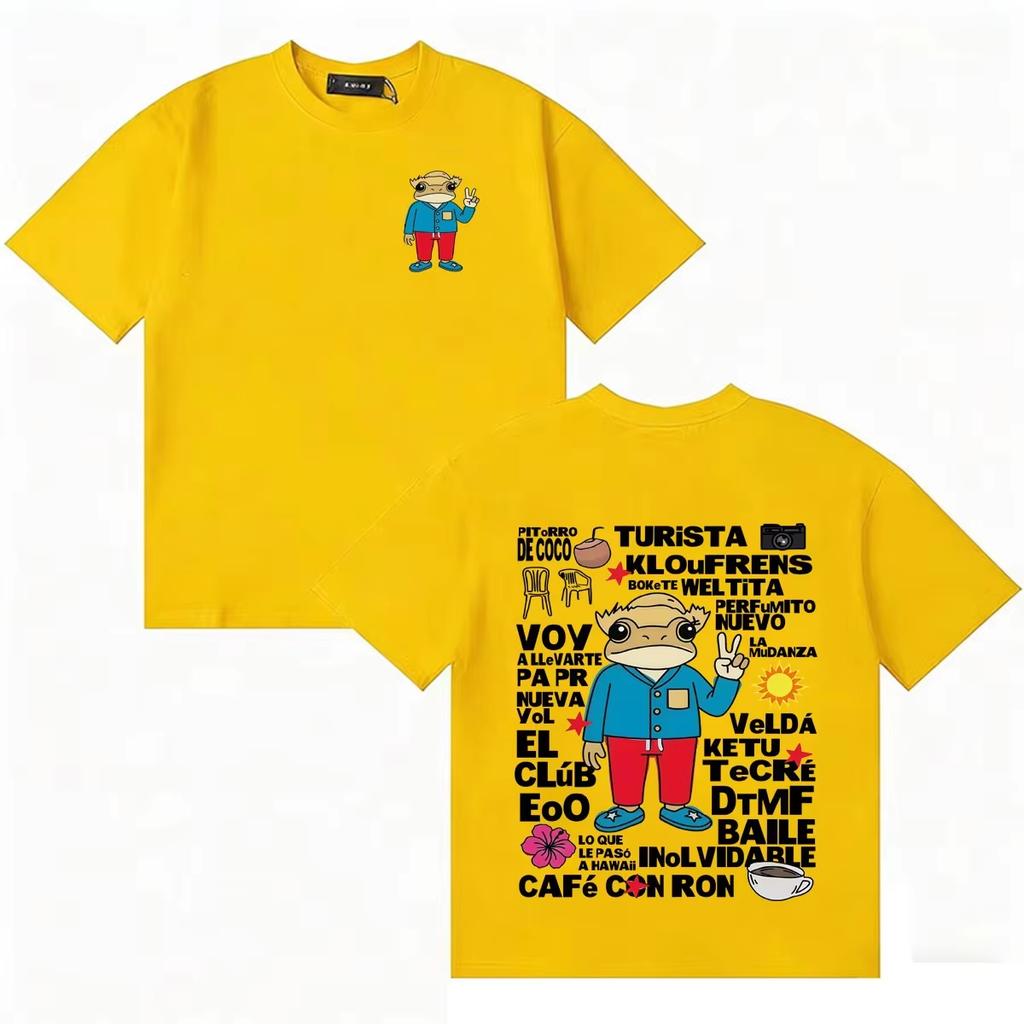 Unisex Popular Casual Oversized Summer Fashion Graphic T-Shirt with Rapper Bad Bunny Debi Tirar Mas Fotos DTMF Print T-shirt