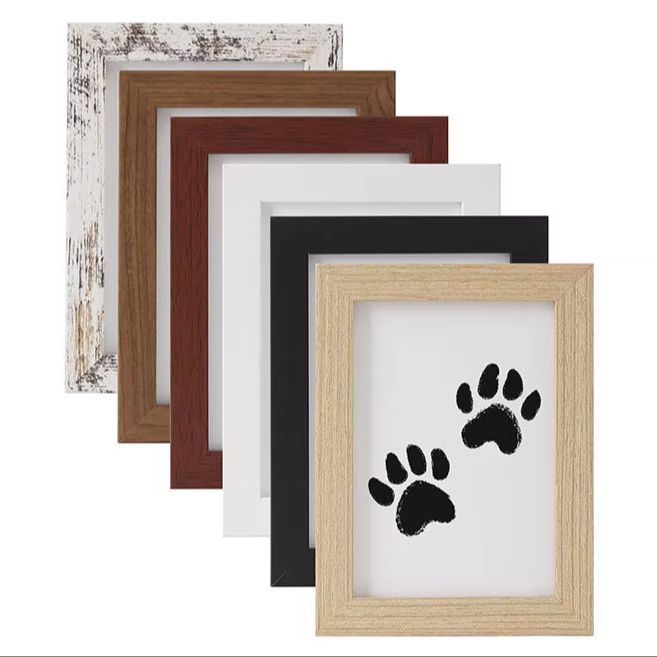 Hot Sale S15 Pet Paw Print Frame Kit for Dogs Cats No-Mess Inkless Print Pad DIY Footprint Keepsake 5 Inch Pet Memorial Gift