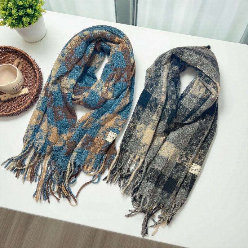 Korean-Style Imitation Cashmere Plaid Scarf - Thick, Warm Autumn/Winter Fashion for Women & Men