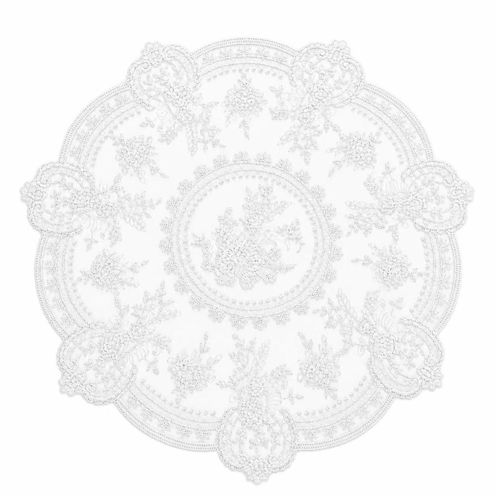 1/2/6pcs Embroidered Lace Tablemats Flower Embroidery Decorative Handmade Lace Table Mats Round Napkin Placemat