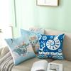 Sea Life Throw Pillow Office Sofa   Spring Home Decor case Square Blue  Cushion Cover
