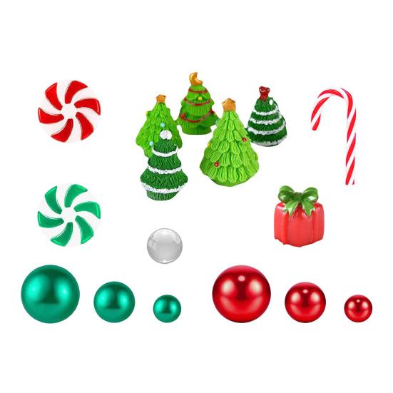 Christmas Vase Filler Decoration Plastic Green Red Cane Canes Water Beads Faux Pearls Ornaments for Wedding Centerpiece Christmas Party Decor