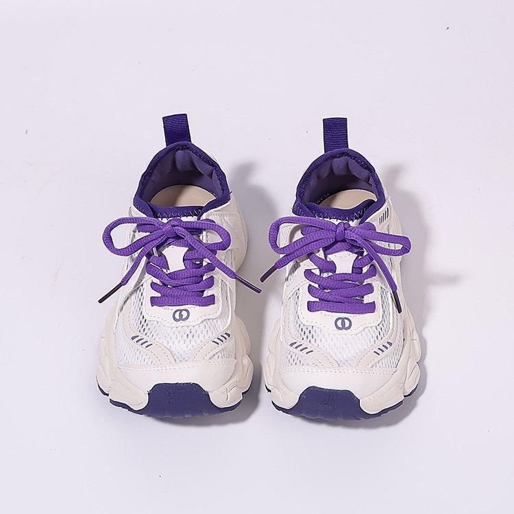 

Children s summer single net sports shoes 2025 new girls breathable dad shoes lightweight boys running shoes casual shoes 38 фиолетовый