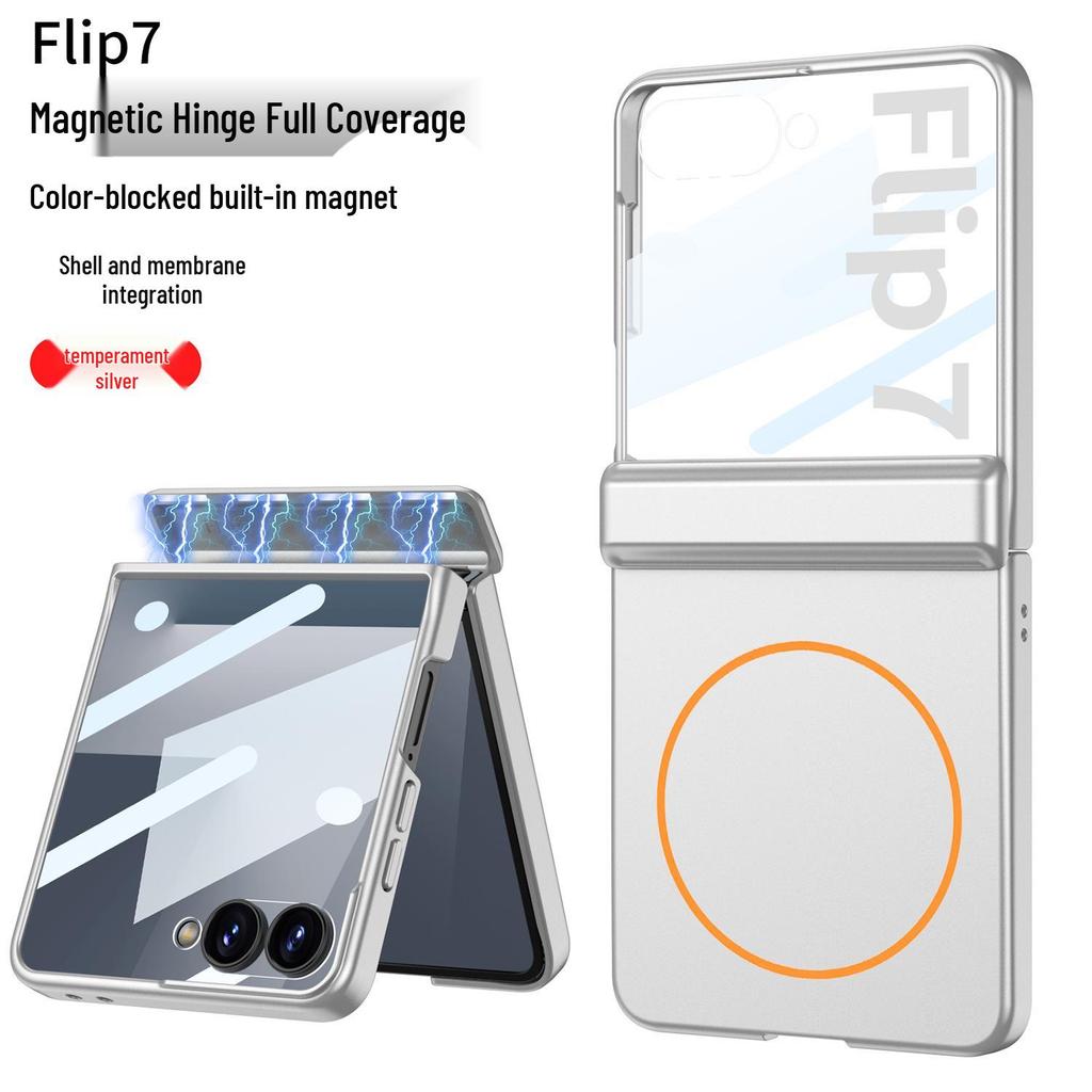 Samsung Z Flip7 Solid Color Case: Full Coverage, Hinge Style, Magnetic, Wireless Charging, Drop-Proof