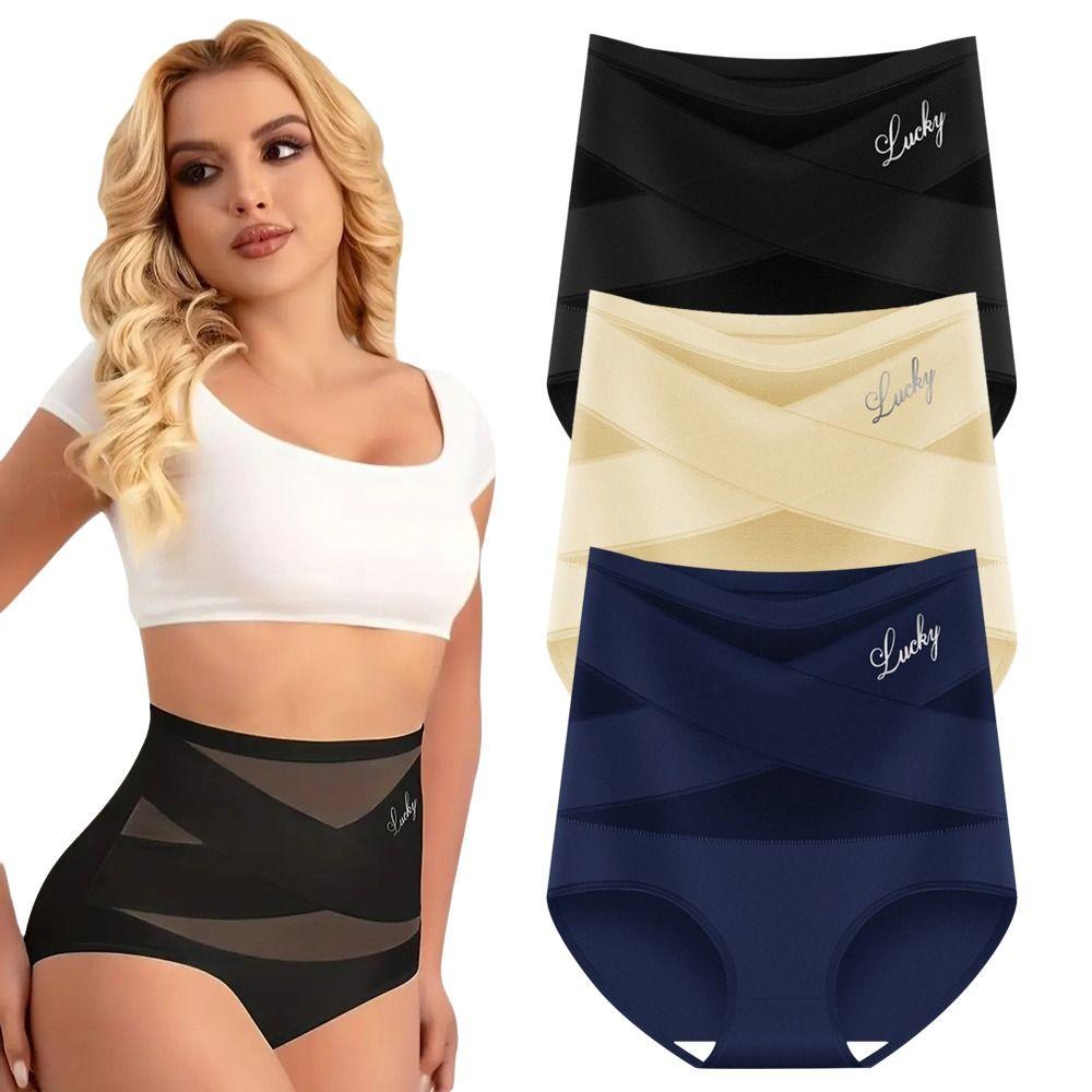 Lift Hip and Tummy Shapewear Briefs Mesh Panel High Waisted Underwear Daily Outfits