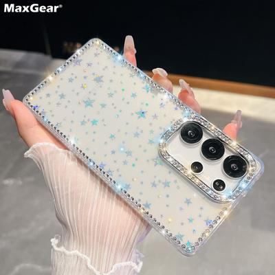 Luxury Bright Diamond Shiny Case for Samsung S25 S24 Ultra Plus FE S23Ultra A26 A16 A36 A56 A15 A35 A55 5G Aurora Sequin Cover