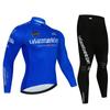 Unisex Long Sleeve Fleece-Lined Cycling Jersey Set Mountain Road Bikes Riding