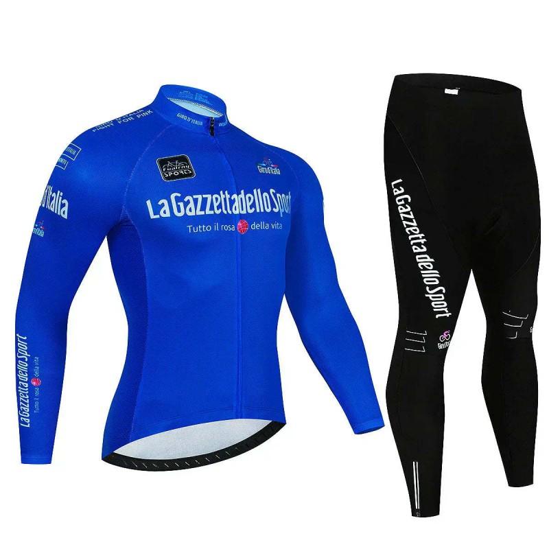 Unisex Long Sleeve Fleece-Lined Cycling Jersey Set Mountain Road Bikes Riding