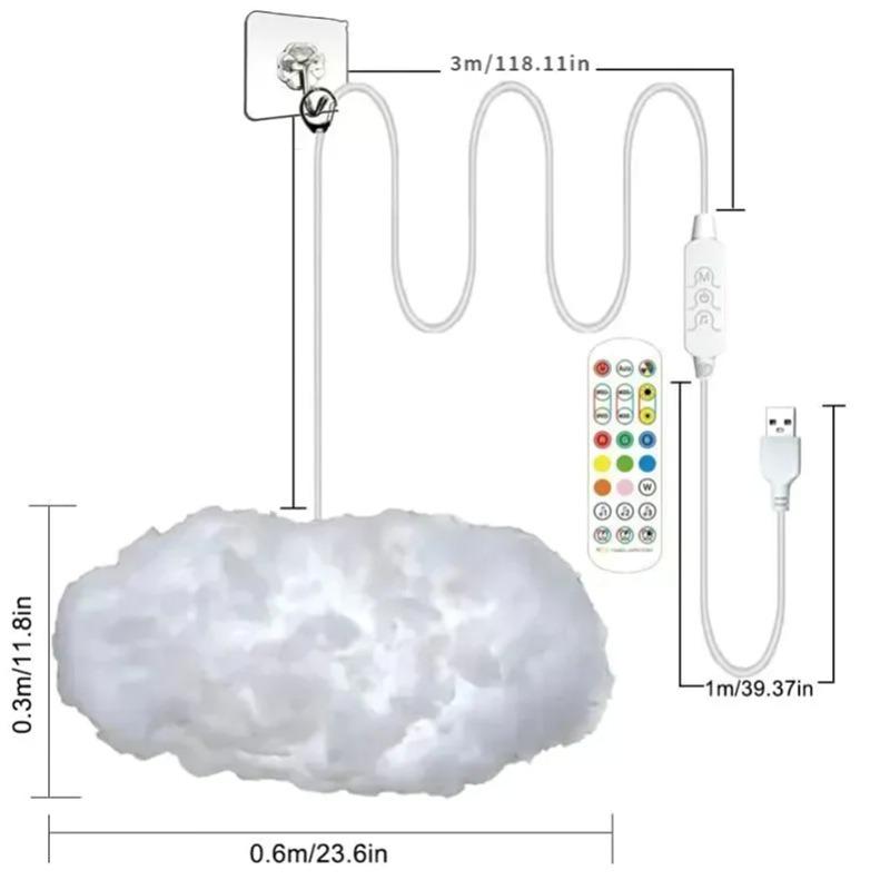 

Светодиодные RGBIC облачные светильники с пультом и Bluetooth-приложением, меняющие цвет на радужное облако, облако-молнию для декора комнаты и дома 1pc