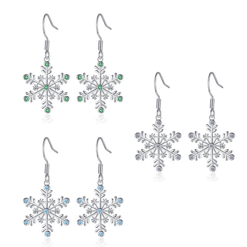 New Christmas Earrings Niche Design Versatile Snowflake Pendant Exquisite Fashionable Earrings