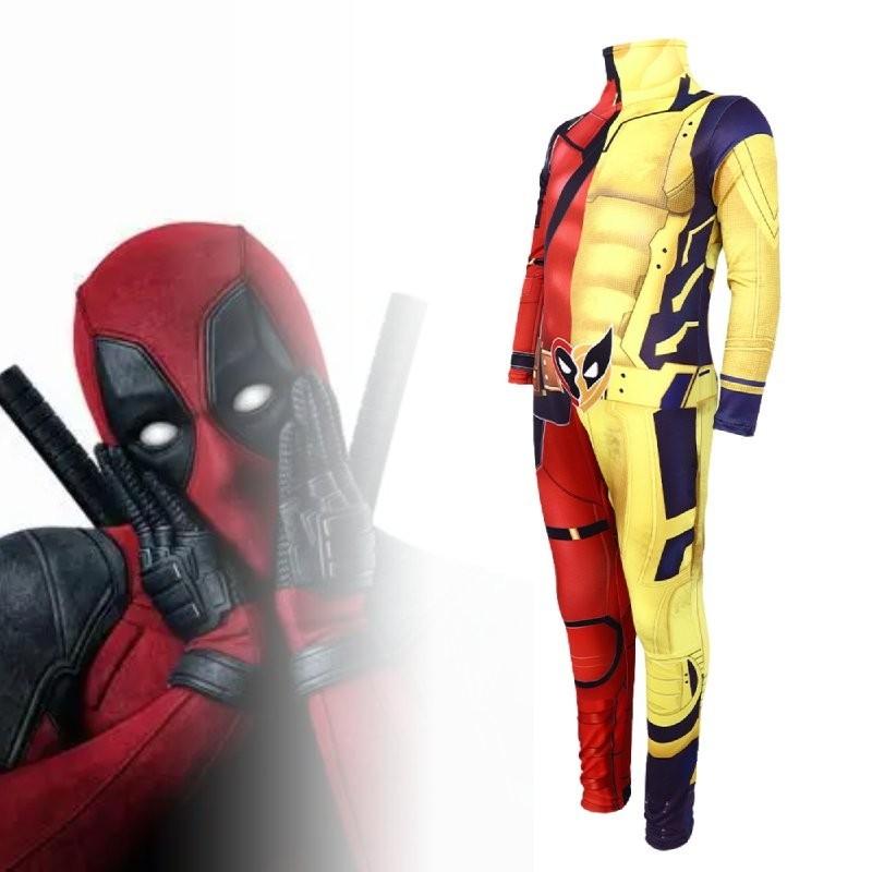 Deadpool Wolverine 3d Cosplay Costume For Men Comfortable Stretchy Spandex Suit
