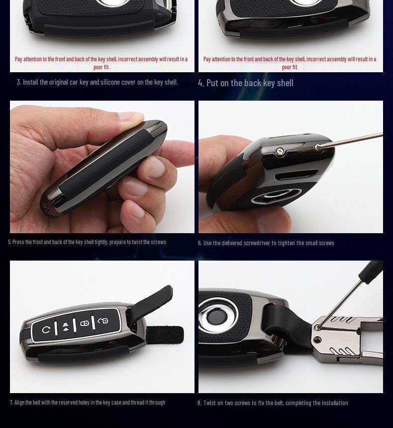 Hongqi Car Key Case - Stylish, Atmospheric Design with Buckle & Personalized Decoration