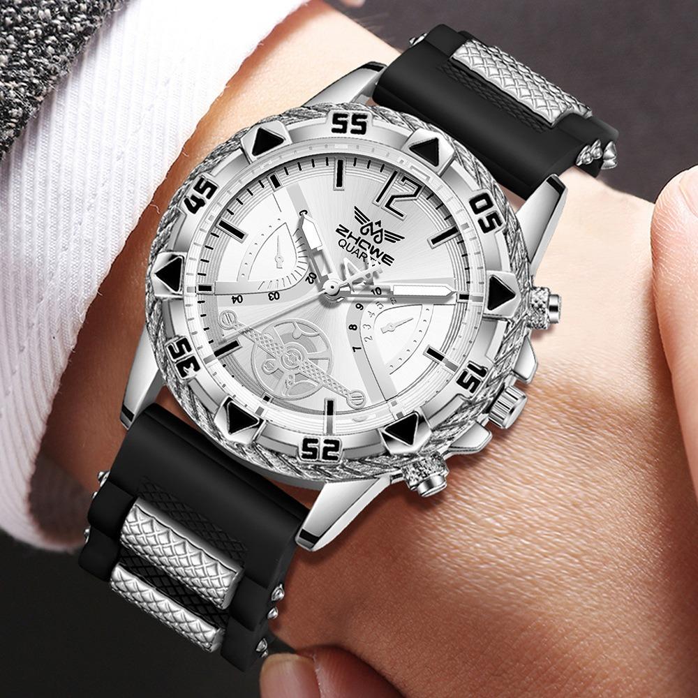 Men's Watch Blu-ray Glass Quartz Watch Classic Watch False Three-eye Digital Alloy Watch