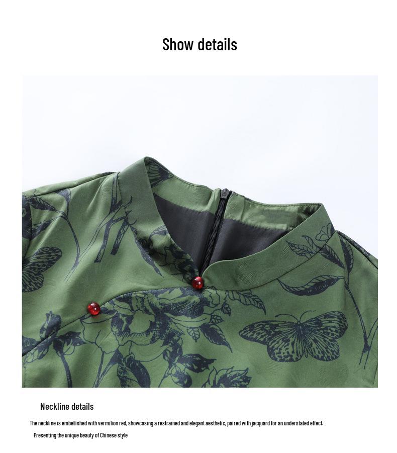 New Spring Cheongsam: Plus Size, Stand Collar, Slimming Dress for Women