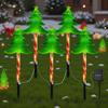 Solar Christmas Decorations Outdoor 5 Pieces LED Ambient Lighting Tree Solar Christmas Lights Outdoor Waterproof for Party