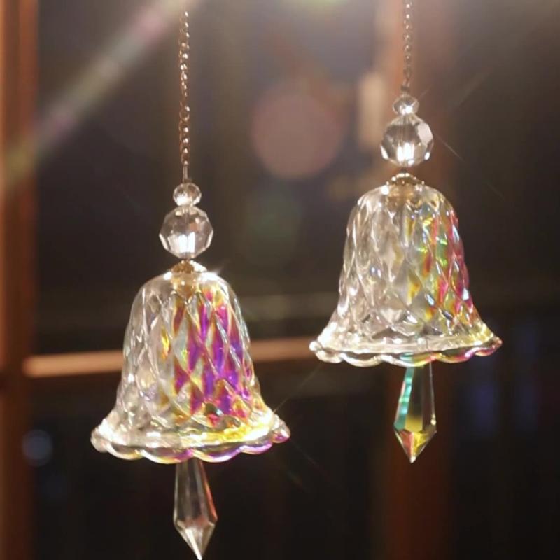 Rainbow Crystal Wind Chime Window Hanging Bell Glass Pendant Sun Catcher Christmas Decoration Home Decoration Garden Decoration