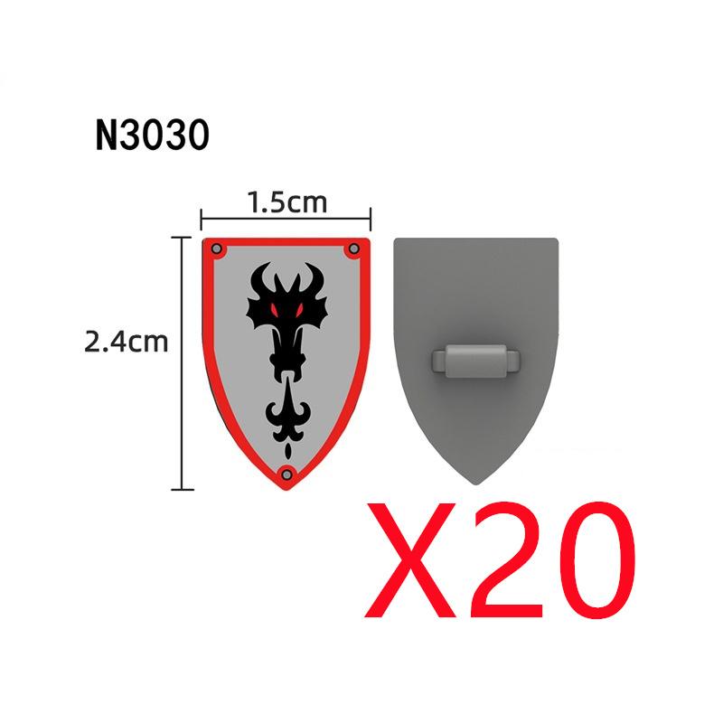 MOC Medieval Military Building Blocks Accessories Ancient Castle Knight Armor Viking Round Dragon Shield Flag Brick Toy Gift R62