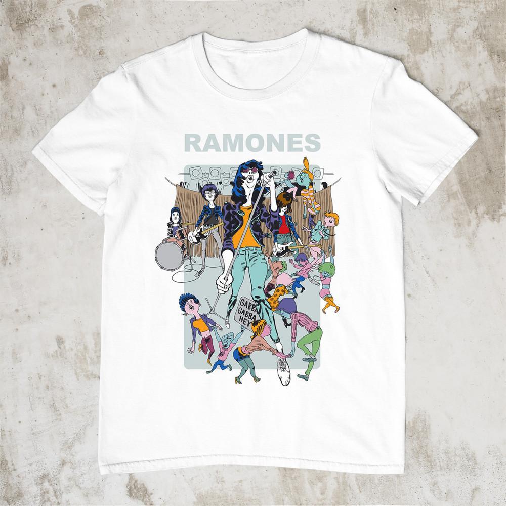 Футболка группы Ramones Хлопок Винтажная футболка Для мужчин Размер S-234XL M007 Унисекс Футболка L
