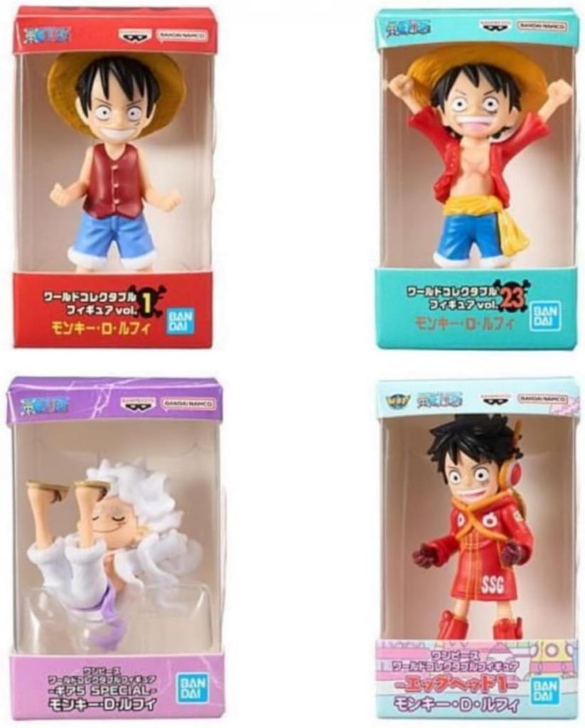 BANDAI ONE PIECE World Collectable Figure Miniature Collection Complete Set of 4 Types Capsule × (Gachapon Toy)