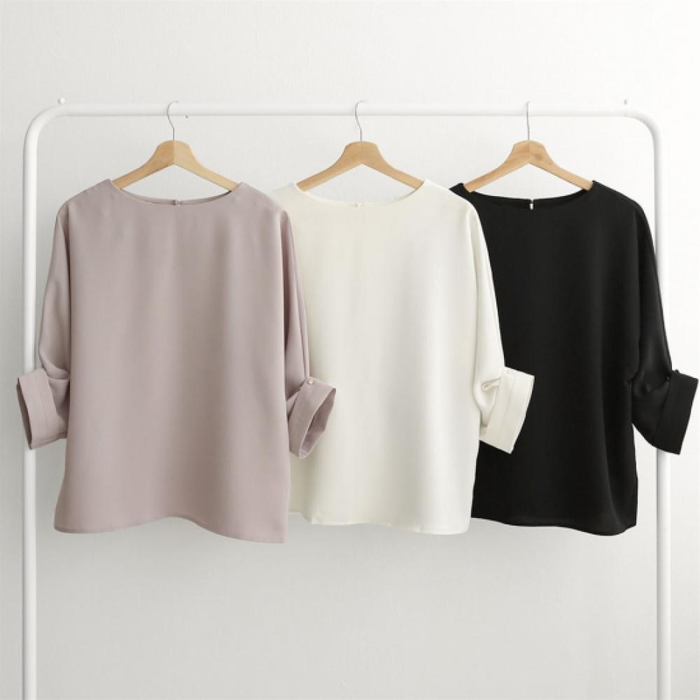 New ArrivalS Open Run Women S Two Way Button 3 4 Sleeve Simple blouSe