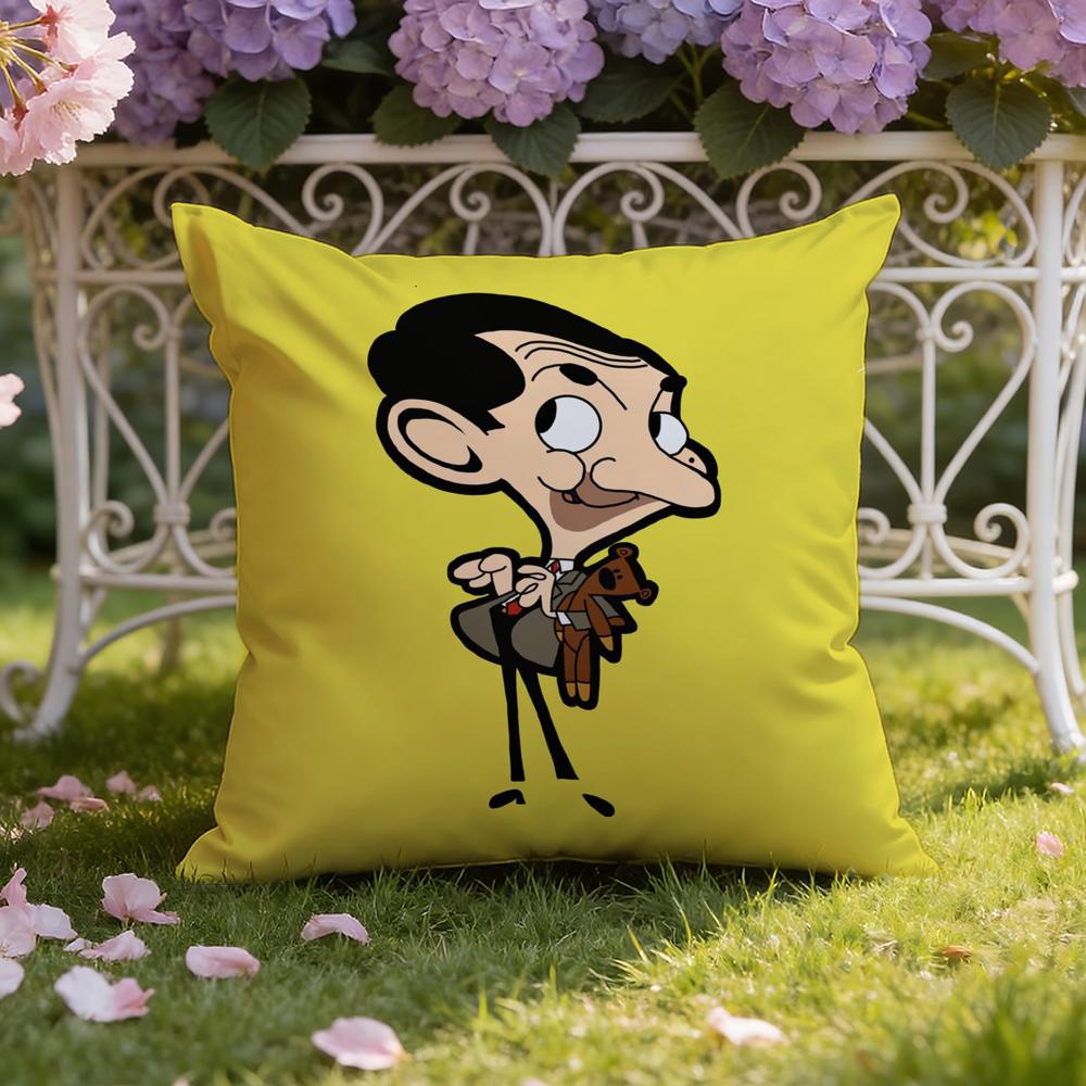 Mr. B-Bean Cartoon Cushion Cover Home & Car Dual-Scene Pillow Cover: Reversible For Premium Comfort