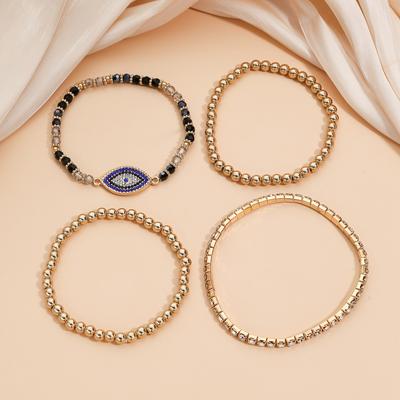 Retro American Hip-hop Bracelet Personality Devil's Eye Niche Inlaid Zircon Design Bracelet Set Combination