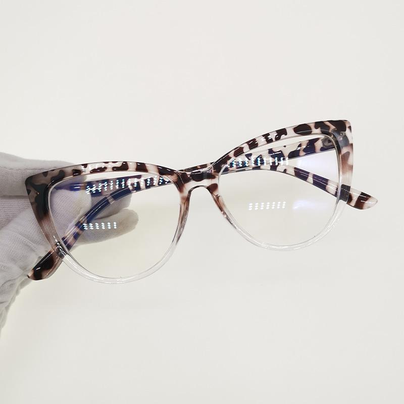 

1/3pcs Anti-blue Light Glasses for Women Cateye Regular Eyeglasses Frames Computer Optical Glasses Retro Black Flat Frame no cloth-bag леопардовый