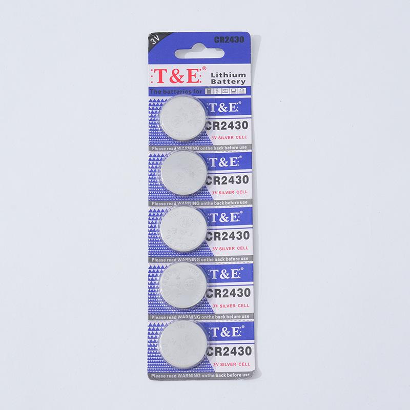 T&E CR2430 3V Button Battery for Remote Controls and Car Keys