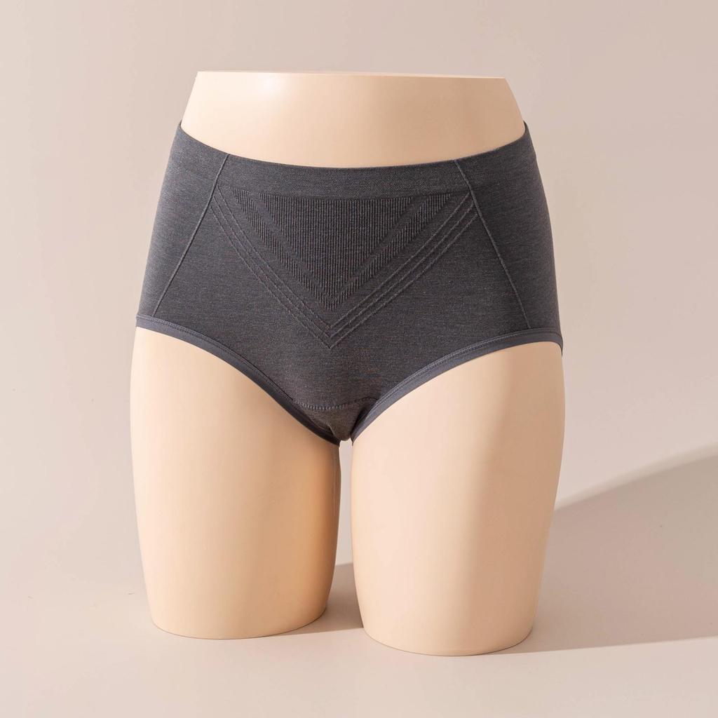 Women's Seamless Mid-High Waist Shaping Panties with Mulberry Silk Crotch - Comfortable, Breathable & Elastic.