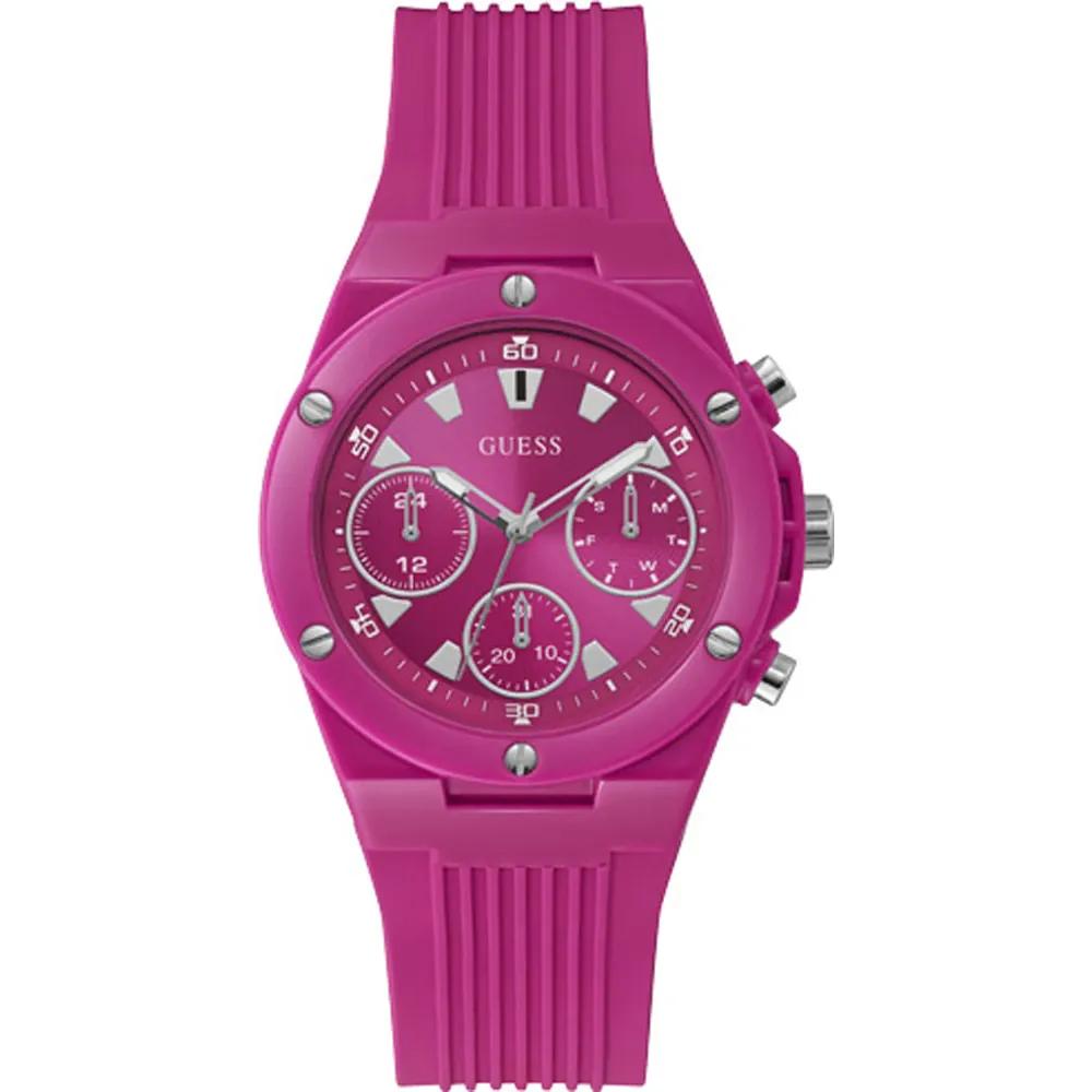 GUESS Athena Pink Resin Silicone Ladies Quartz Watch GW0255L3 розовый