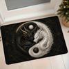 1pc Tai Chi Black And White Double Dragon Flannel Mat Entrance Doorway Anti-Slip Foot Mat Home Bedroom Doorway Water-Absorbing And Carpet