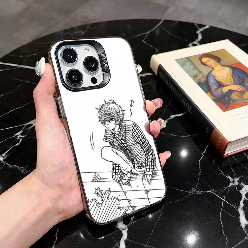 

My Little Monster Haru Yoshida Phone Case For iPhone 17,16,15,14,13,12,11 Plus,Pro Max,XS,Colored Silver Plated Inside Cover iPhone17