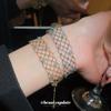 Crystal Beaded Hollow Bracelet Simple Fashion Temperament Elegant Versatile Bracelet Light Luxury Niche Jewelry