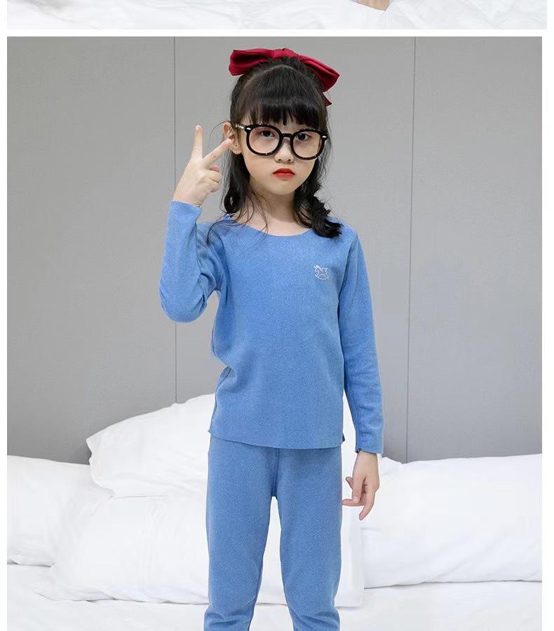 Children's Fleece-Lined Double-Sided Warm Underwear Set