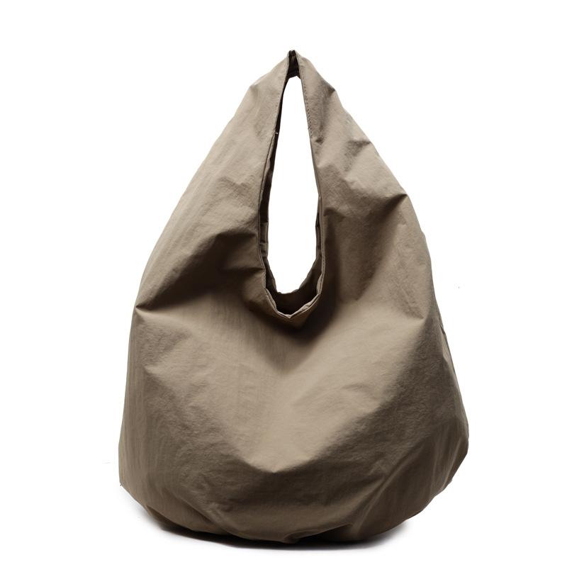 

New solid color large-capacity personalized casual simple handbag nylon canvas underarm bag commuter shoulder bag хаки