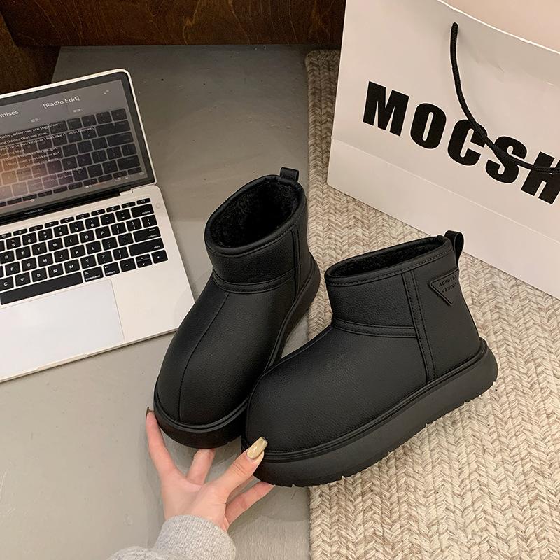 thick-soled snow boots women s new winter velvet thickened cotton boots waterproof non-slip and warm versatile daily cotton shoes 40 чёрный 4070₽