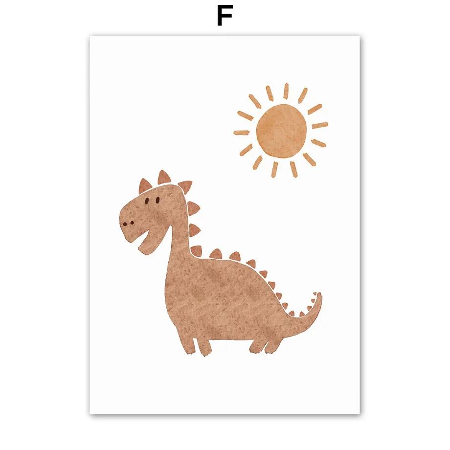 Rocket Sloth Dinosaur Rainbow Boho Sun Map Nursery Wall Art Children's Prints Posters For Kids Room Baby Decor Canvas Painting