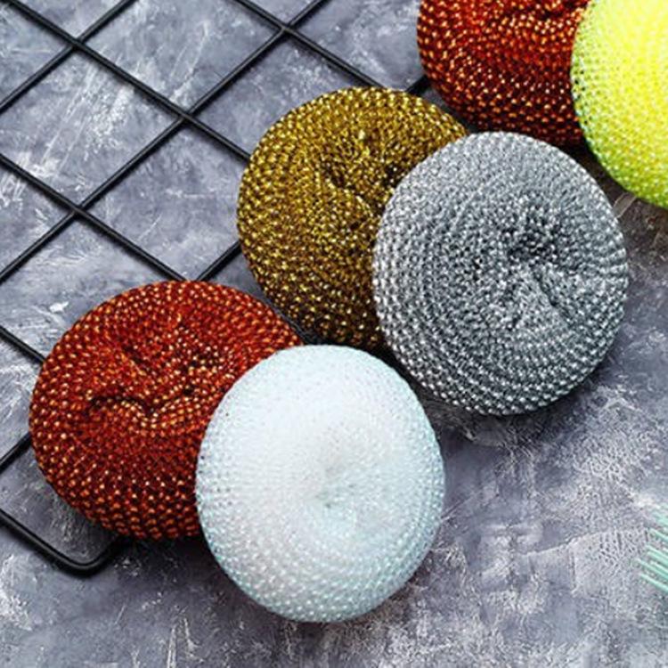 Removable & Washable Steel Wool Cleaning Ball: Pet-Safe, Non-Shedding, Non-Abrasive, Non-Stick Kitchen Brush