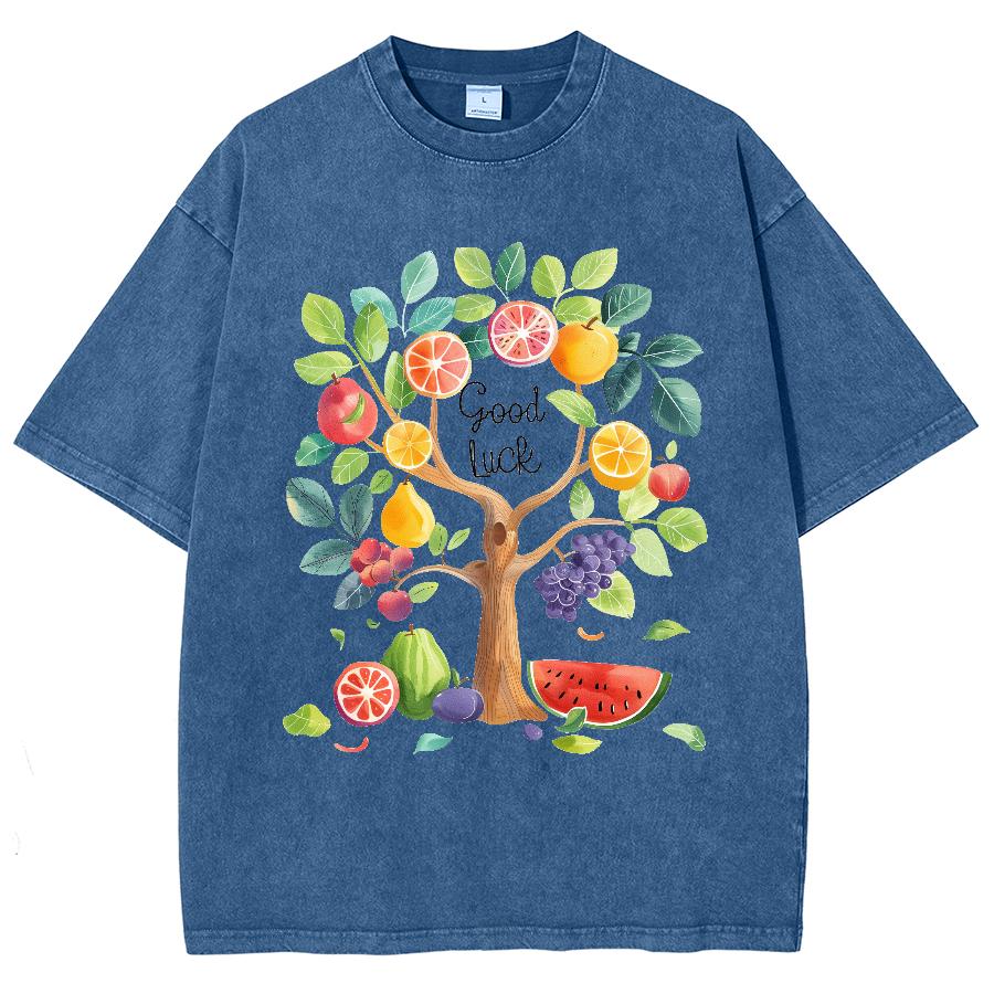 Dámské prané vintage tričko s potiskem ovoce Street Hip Hop Retro Punk Gothic tričko Harajuku bavlna krátký rukáv