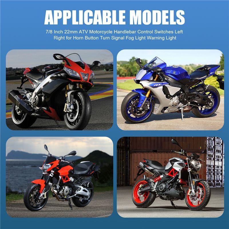 NEW-7/8 Inch 22Mm ATV Motorcycle Handlebar Control Switches Left Right For Horn Button Turn Signal Fog Light Warning Light