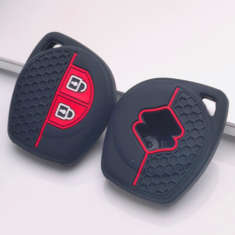 Silicone Car Key Fob Cover for Suzuki Swift Alto Jimny SX4 Vitara Ignis Celerio Dzire with Keychain Honeycomb Texture Shockproof Car Remote Key Sleeve