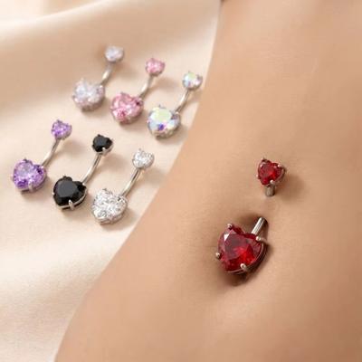 Stainless Steel Navel Piercing Crystal Silver Body Jewelry Belly Button Rings  for Party Decoration