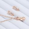 Micro Inlay Zircon Knot Design Pendant Glossy Gold Color Necklace for Women Vintage Fashion Jewelry