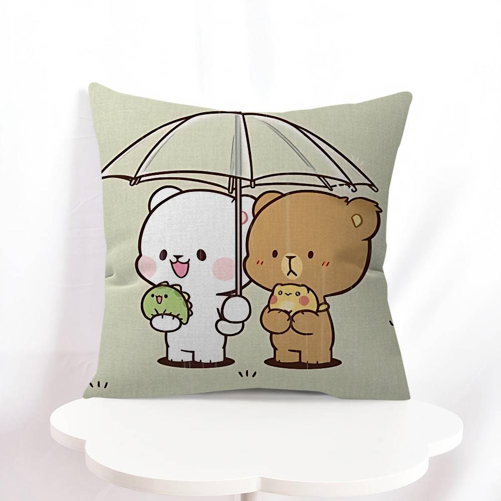 

M-Молоко И Мокко Мультяшный Дизайн Наволочки Декоративная Наволочка Праздничный Декор 16x16Inch