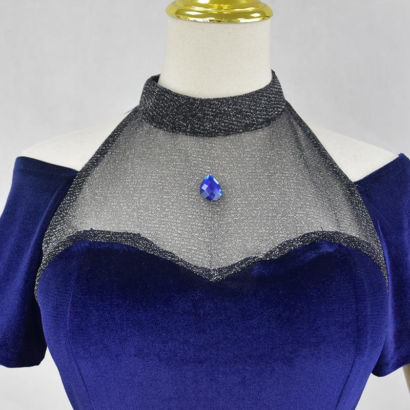 Mizi Cosplay Clothing Wig Pink Gradient Blue Purple Long Hair Stage Costume Skirt Anime Alien Stage Halloween Dress For Woman