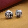 999 Lotus Cross Spacer Beads: 3D Silver Retro DIY Jewelry Weaving Beads for Handmade Bracelets
