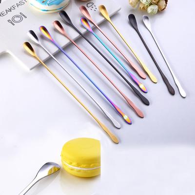 Ice Cream Flatware Long Handle Dessert Scoop Stir Spoon Dinnerware Stainless Steel Tableware