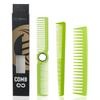 3Pcs Professional Barber Comb Set with Rotating Ball Bearing - Wide & Fine Tooth Cutting Comb Taper Comb Kit for Salon & Home