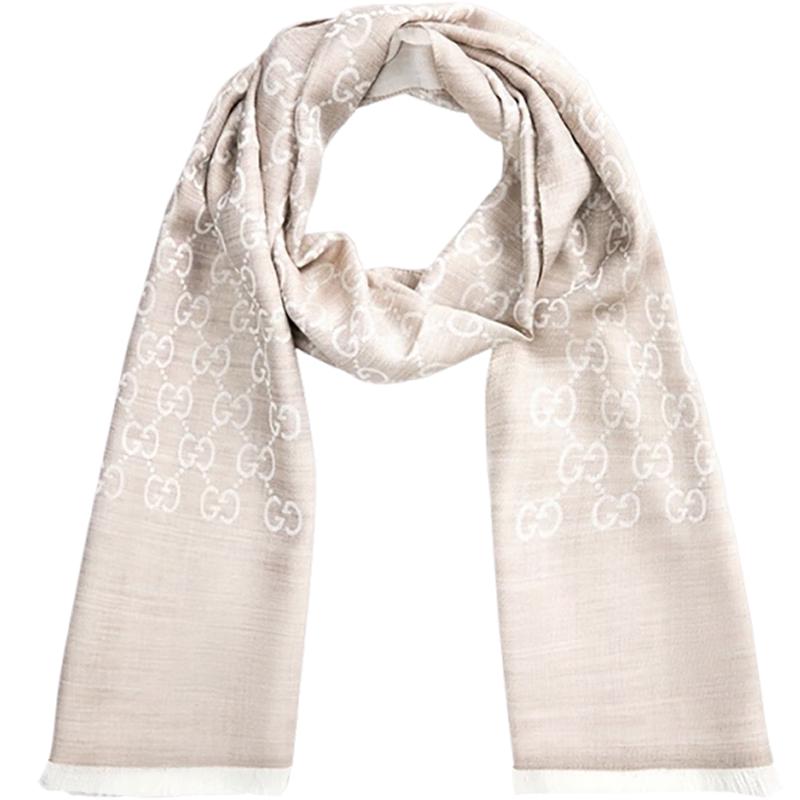 Gucci Women's Double G Print Wool Scarf