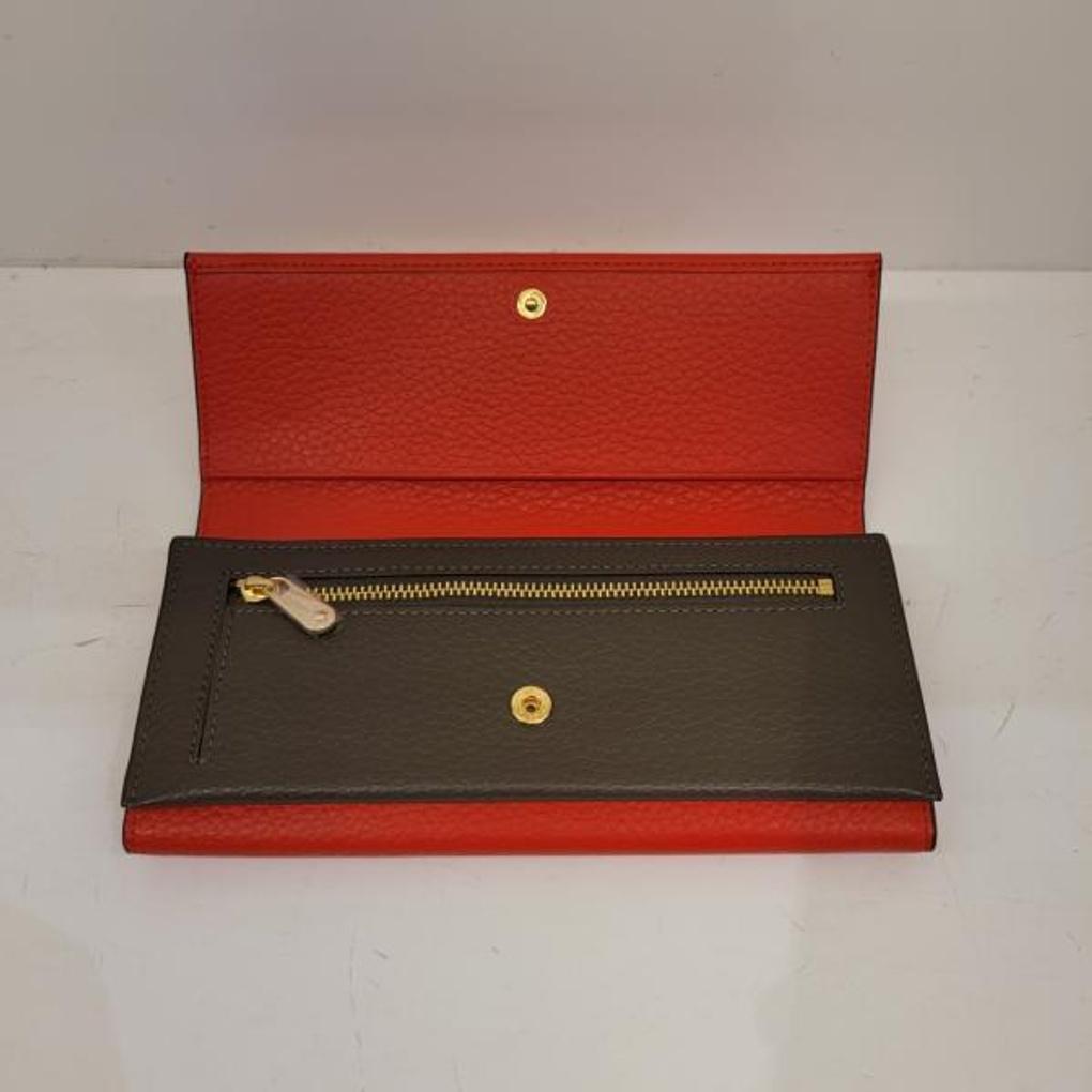 Mari Eclaire Recommended High-Quality Natural Leather Slim Line Pretty Casual Long Wallet 606180 Red